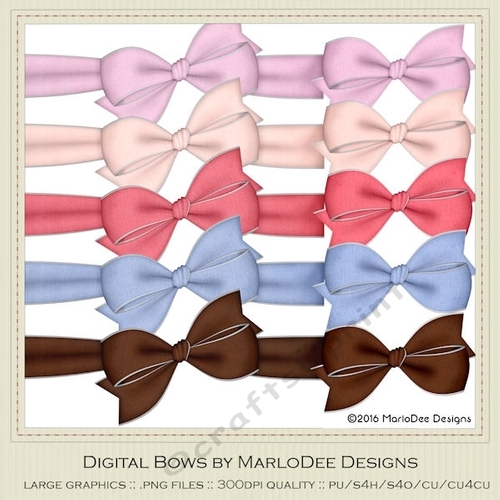 Spring Colors 5 Digital Bows pkg 2