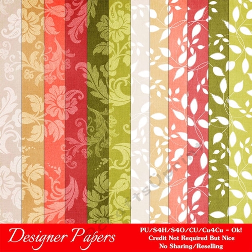 Spring Colors 6 Digital Floral Paper A4 Size Backgrounds