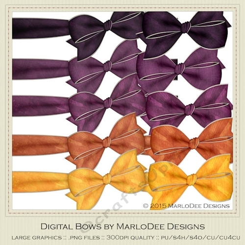 Halloween Colors 1 Digital Bows pkg 1 