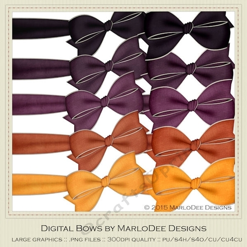 Halloween Colors 1 Digital Bows pkg 2