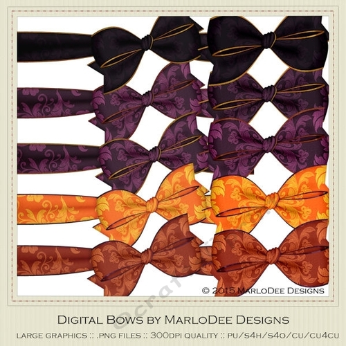 Halloween Colors 1 Digital Bows pkg 4