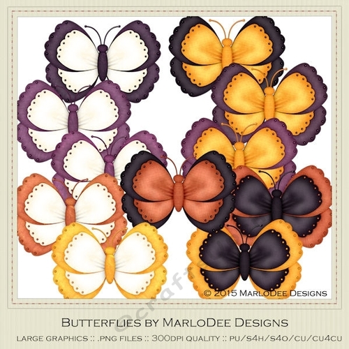 Halloween Colors 1 Digital Butterflies pkg 1