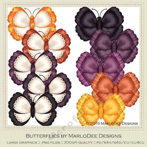 Halloween Colors 1 Digital Butterflies pkg 2