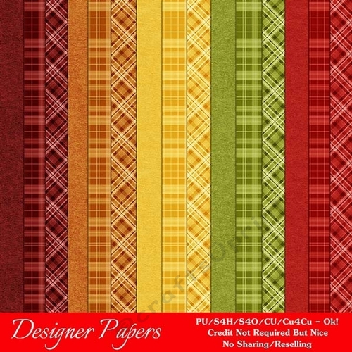 Fall Season Colors 1 A4 Size Plaid & Texture Backgrounds