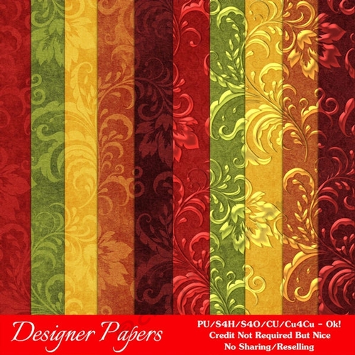 Fall Season Colors 1 A4 Size Elegant Floral Pattern