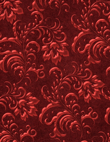 Dark Red with Red Floral Tin Look Pattern A4 Size Background {FC1}