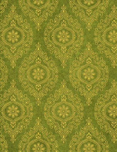 Elegant Green with Glitter Look Moroccan Pattern A4 Size Background {FC1}