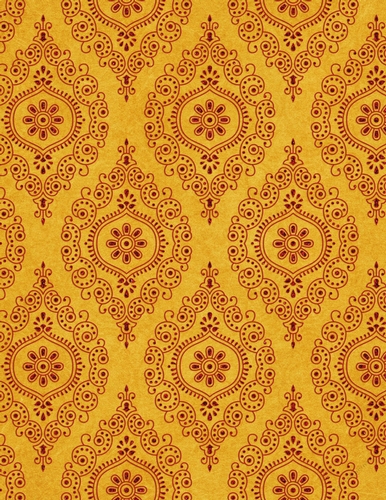 Elegant Golden with Glitter Look Moroccan Pattern A4 Size Background {FC1}