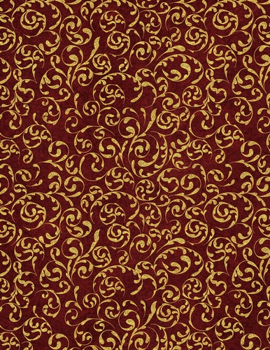 Elegant Dark Red with Glitter Vine Leaves Pattern A4 Size Background {FC1}