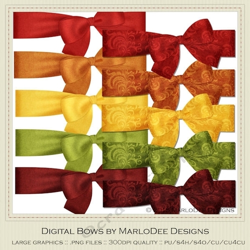 Fall Season Colors 1 Digital Bows pkg 2