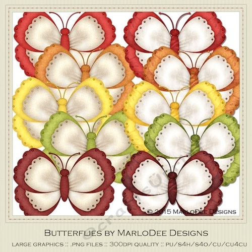 Fall Season Colors 1 Digital Butterfly Graphics