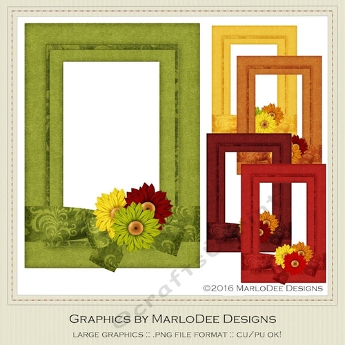 Fall Season Colors 1 Decorated Digital Frames pkg 1