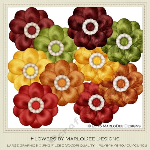 Fall Season Colors Flower Graphics - FS1