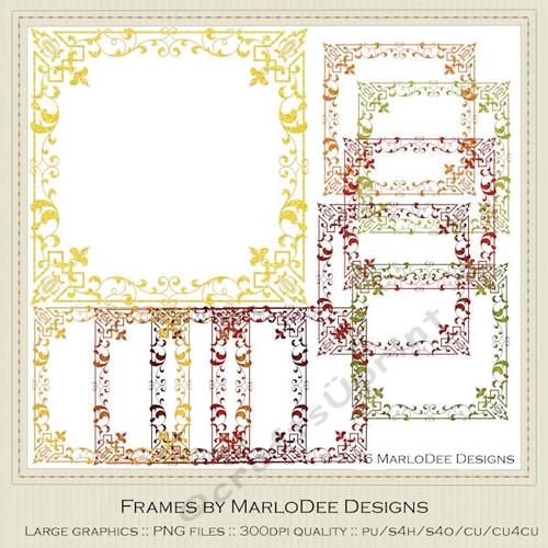 Fall Season Colors 1 Digital Frames pkg 6