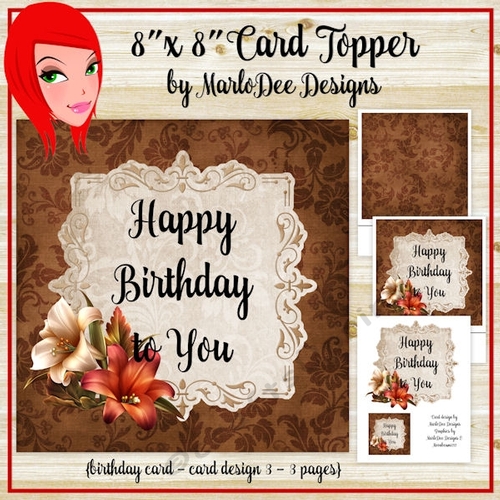 Brown Color Autumn Happy Birthday to You 8x8 Mini Kit {BT}