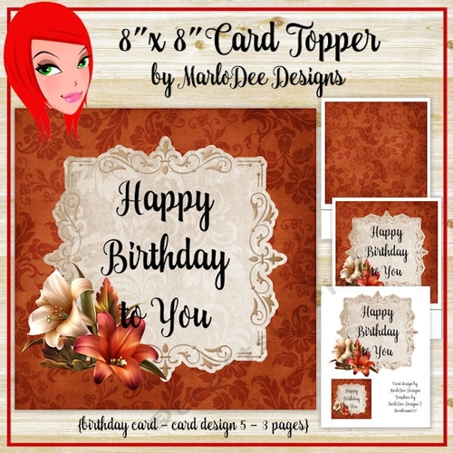 Burnt Orange Color Autumn Happy Birthday to You 8x8 Mini Kit {BT}