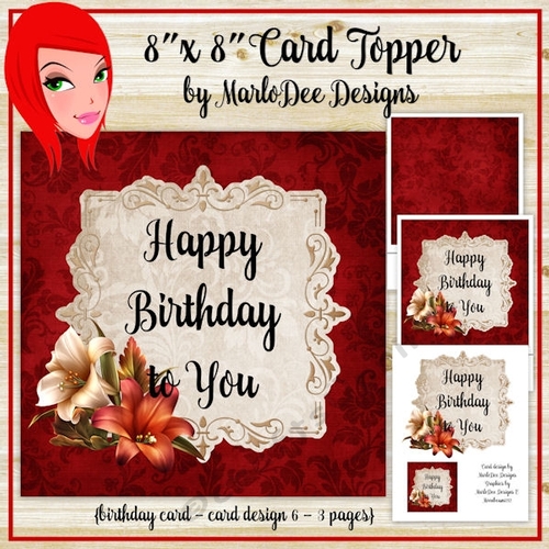 Dark Red Color Autumn Happy Birthday to You 8x8 Mini Kit {BT}