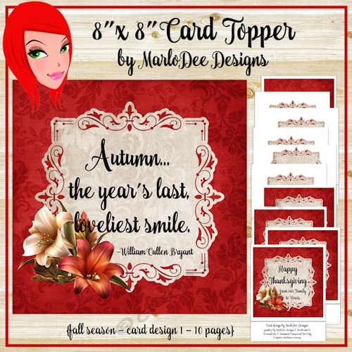 Red Color 8x8 Autumn, Thanksgiving, Birthday and Blank Card Kit {BT}