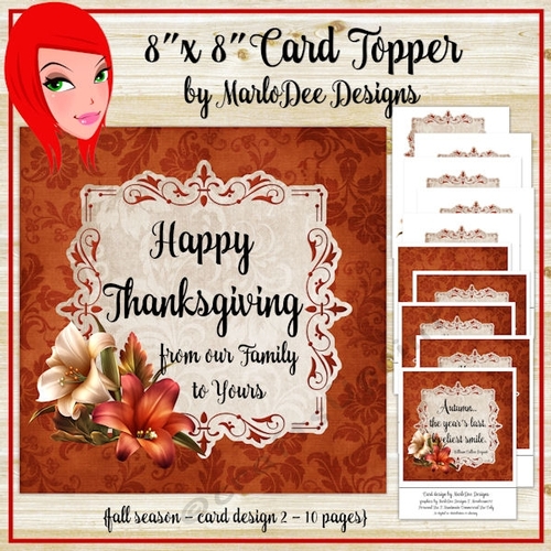 Burnt Orange Color 8x8 Autumn, Thanksgiving, Birthday and Blank Card Kit {BT}