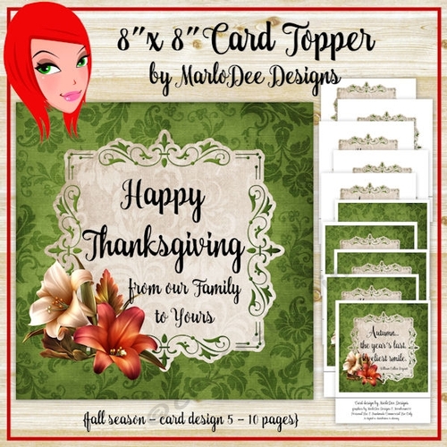 Green Color 8x8 Autumn, Thanksgiving, Birthday and Blank Card Kit {BT}