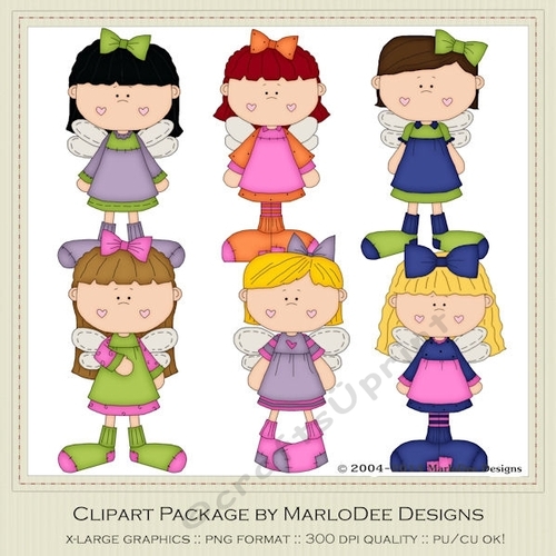 Angel Girls Clip Art Graphics 