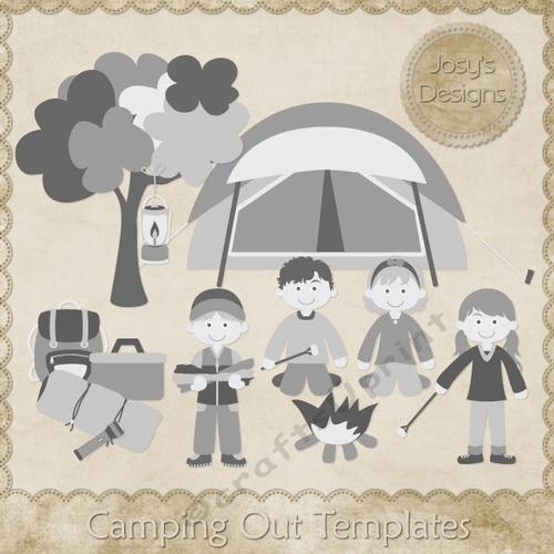 Camping Outdoors Themed Layered Templates 