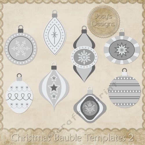 Christmas Bauble Ornaments Themed Layered Templates pkg 2 