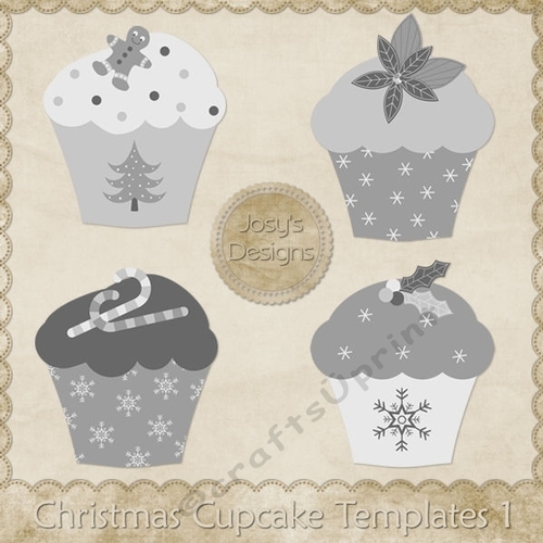 Christmas Cupcakes Themed Layered Templates pkg 1