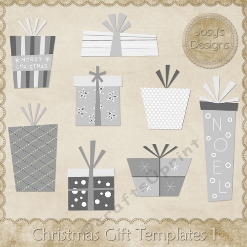 Christmas Presents Themed Layered Templates pkg 1