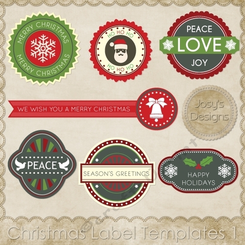 Christmas Labels Themed Layered Templates pkg 1