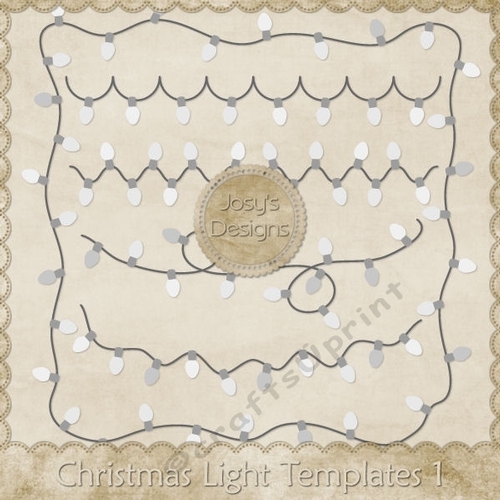Christmas Lights Themed Layered Templates pkg 1