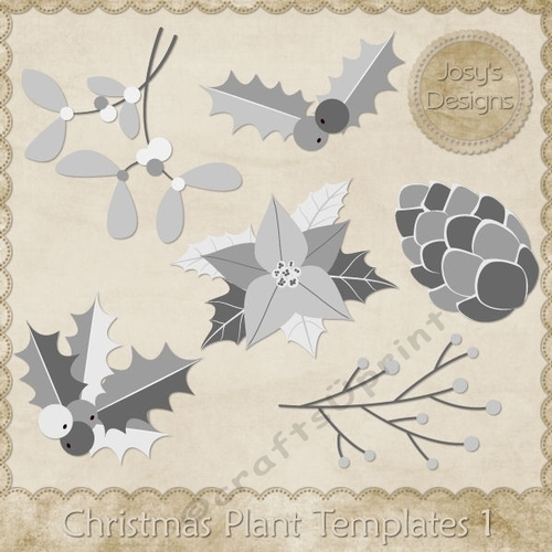 Christmas Plants Themed Layered Templates pkg 1