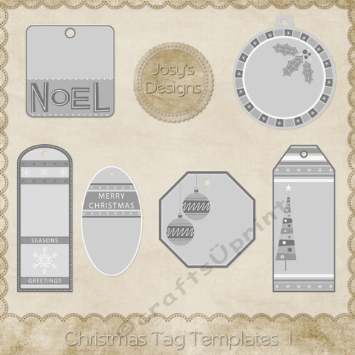 Christmas Tags Layered Templates pkg 1