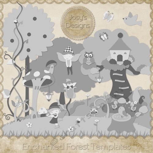 Enchanted Forest Fantasy Themed Layered Templates Pkg 1