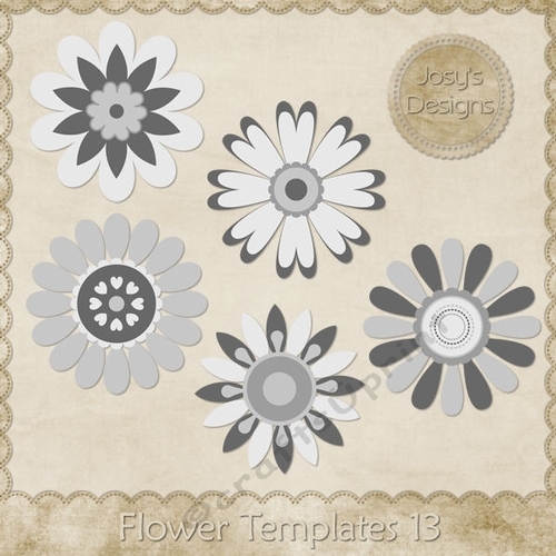 Flower Layered Templates Pkg 13