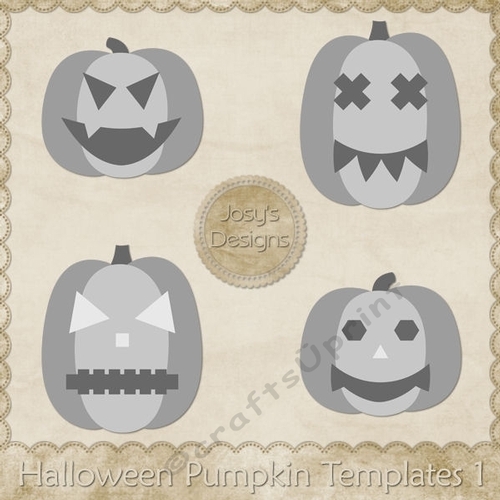 Halloween Pumpkins Jack-O-Lanterns Layered Templates Pkg 1