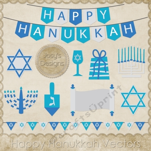Happy Hanukkah Layered Templates Pkg 1