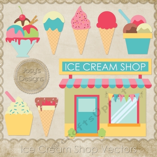 Ice Cream Shop Layered Templates Pkg 1