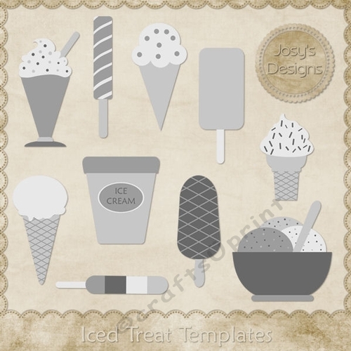 Ice Cream Treats Layered Templates Pkg 1