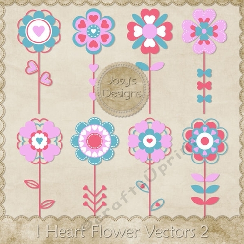 I Heart Flowers Layered Templates Pkg 2