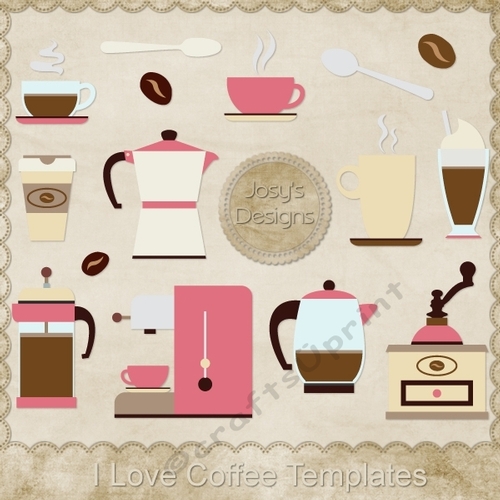 I Love Coffee Layered Templates Pkg 1