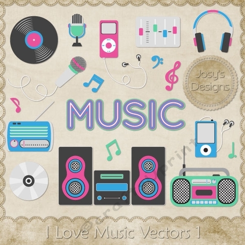I Love Music Layered Templates Pkg 1