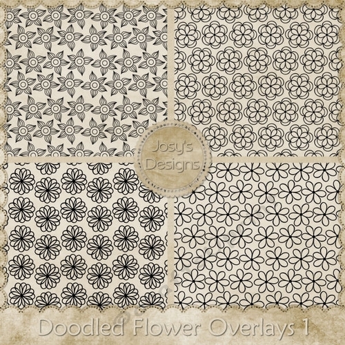 Doodle Flower Overlays