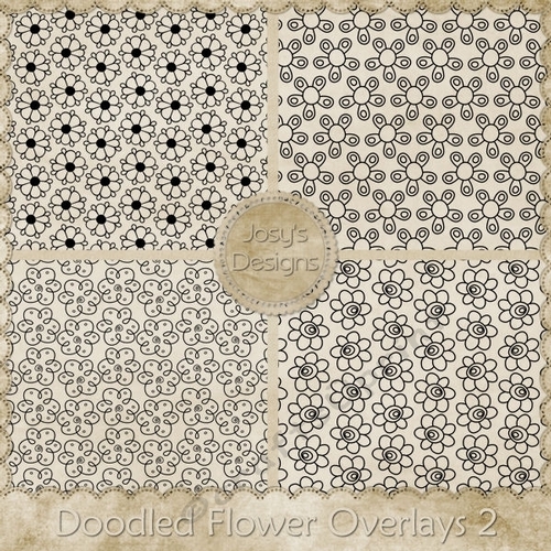 Doodle Flower Overlays Pkg 2