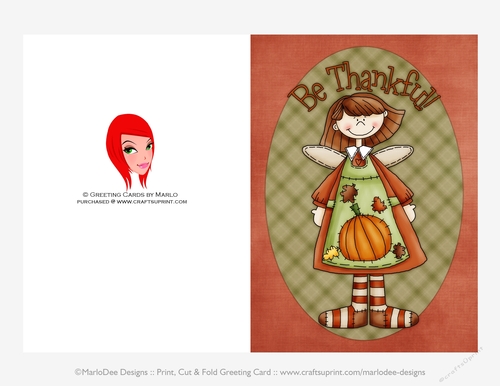 Be Thankful Cut & Fold 5x7 Thanksgiving Card