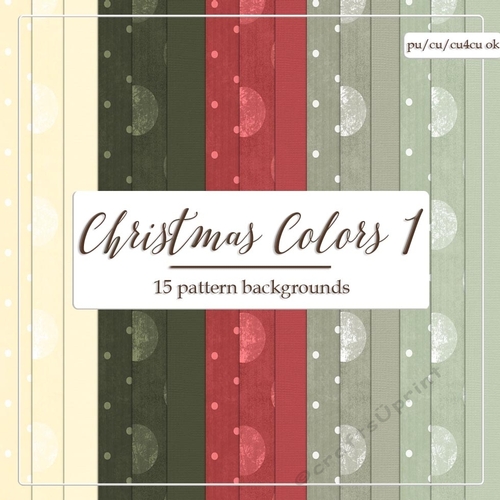 Christmas Colors 1 A4 Digital Paper Backgrounds - Polka Dots & Cardstock