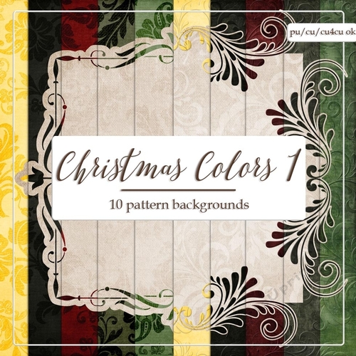 Christmas Colors 1 Digital Backgrounds - Decorated Papers 1