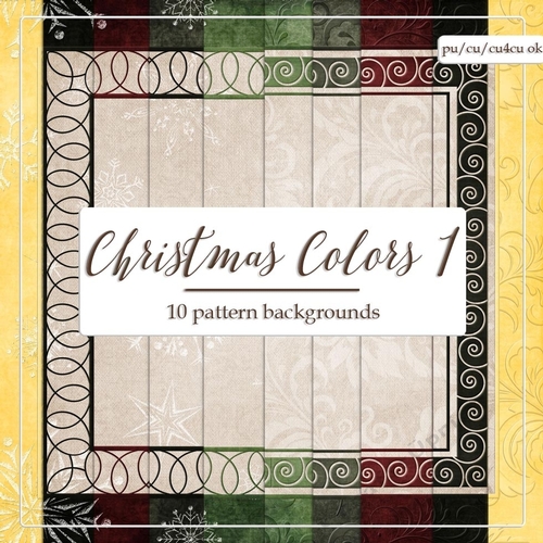 Christmas Colors 1 Digital Backgrounds - Decorated Papers 2