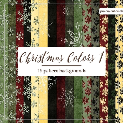 Christmas Colors 1 Digital Backgrounds - Snowflakes