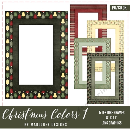 Christmas Colors 1 - Holiday Patterns Picture Frames 1